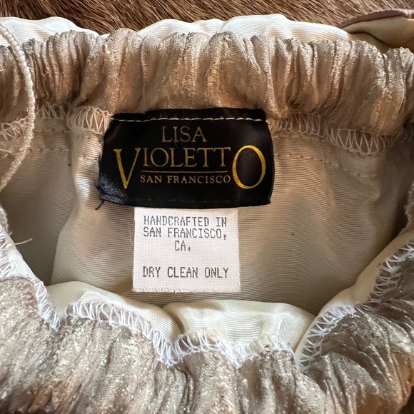 Lisa Violette Drawstring Small Cross Body Handbag 50" Beaded Strap - Picture 6 of 8